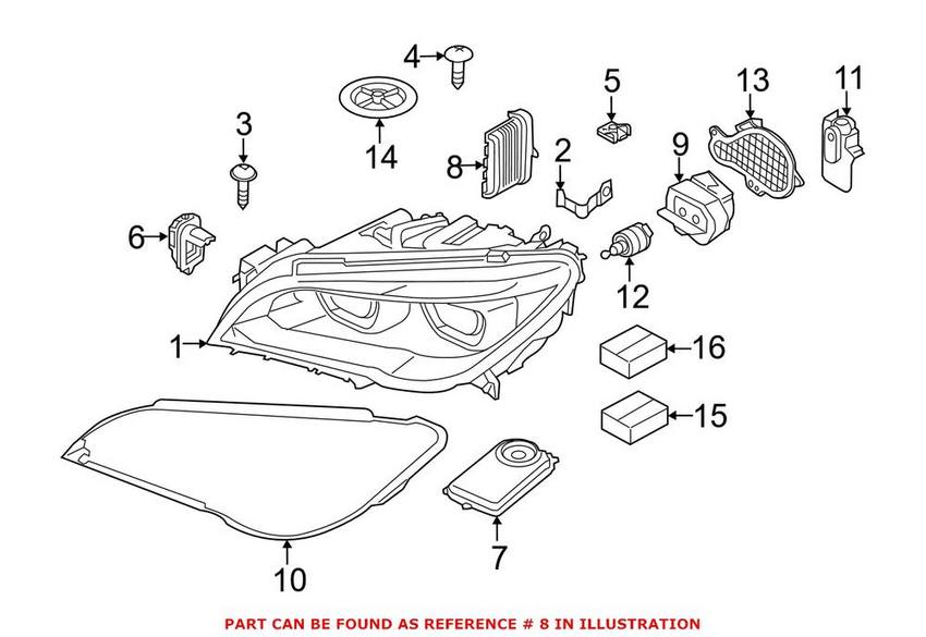 BMW High Intensity Discharge Headlight Control Module - Front 63117440876